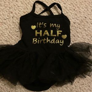 Baby girl half birthday tutu onesie